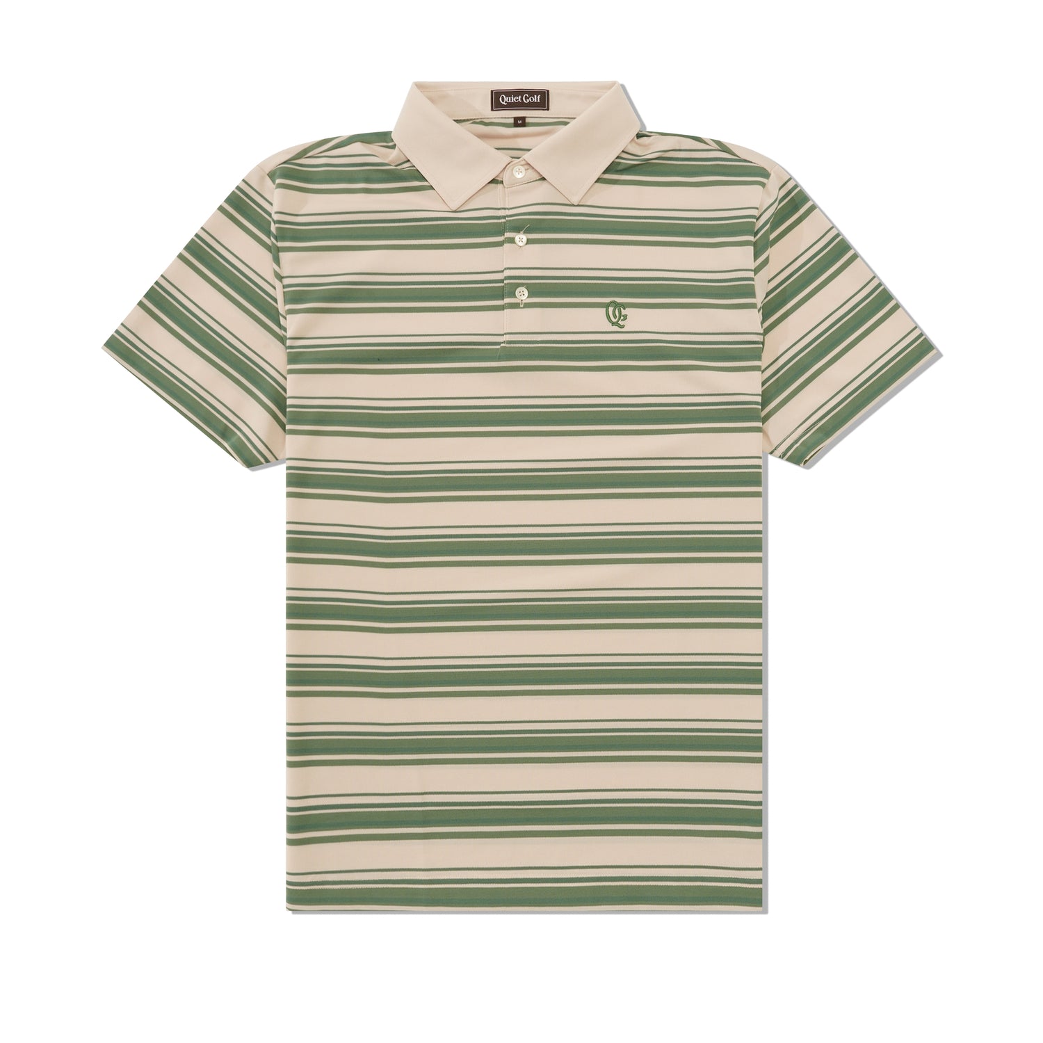 Monogram Striped Polo, Olive