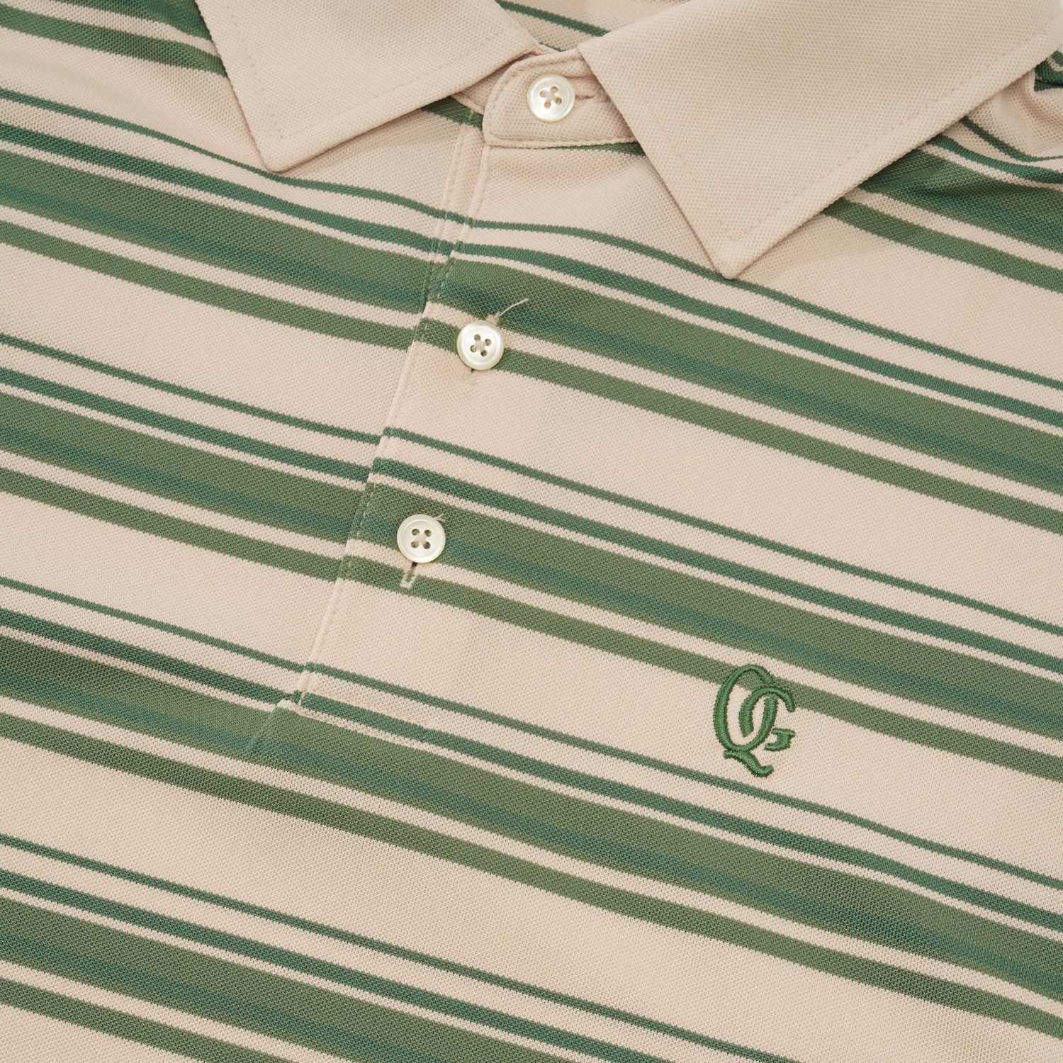 Monogram Striped Polo, Olive