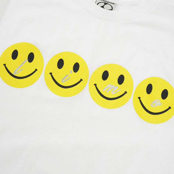 Limosine Glitter Smile Tee, White