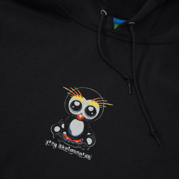 Frog Skateboards Secret Penguin Pullover Hood, Black