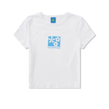 Flower Baby Cropped Tee, White