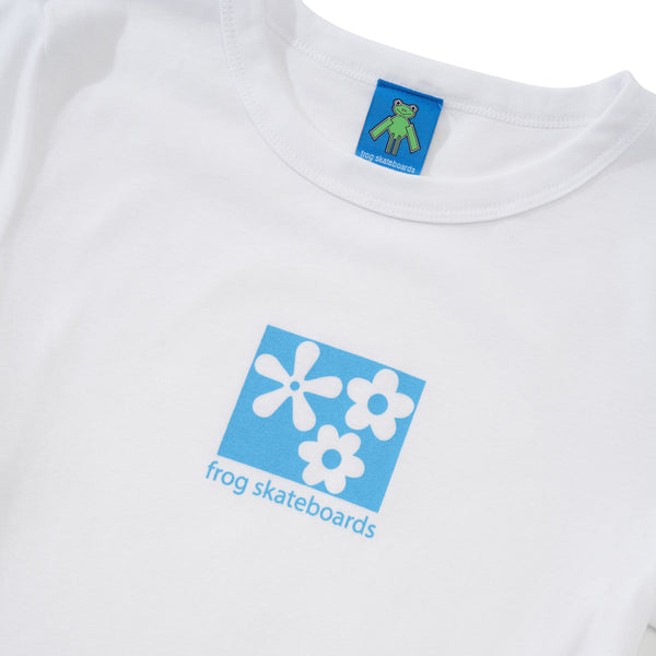 Frog Skateboards Flower Baby Cropped Tee, White