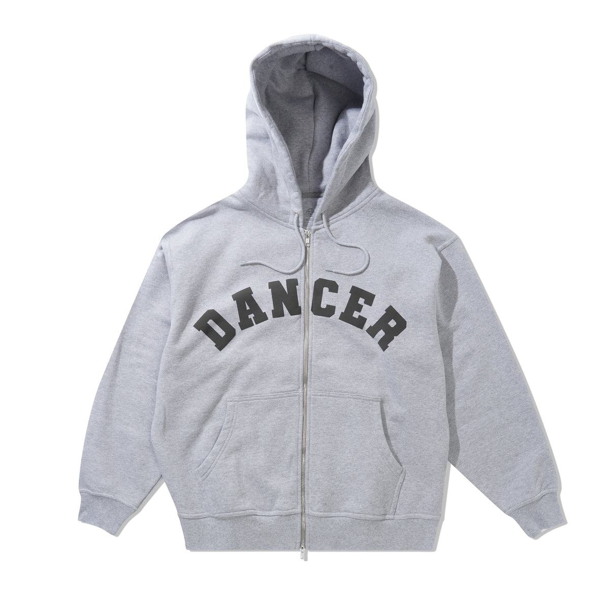 Varsity Zip-Thru Pullover Hood, Heather Grey