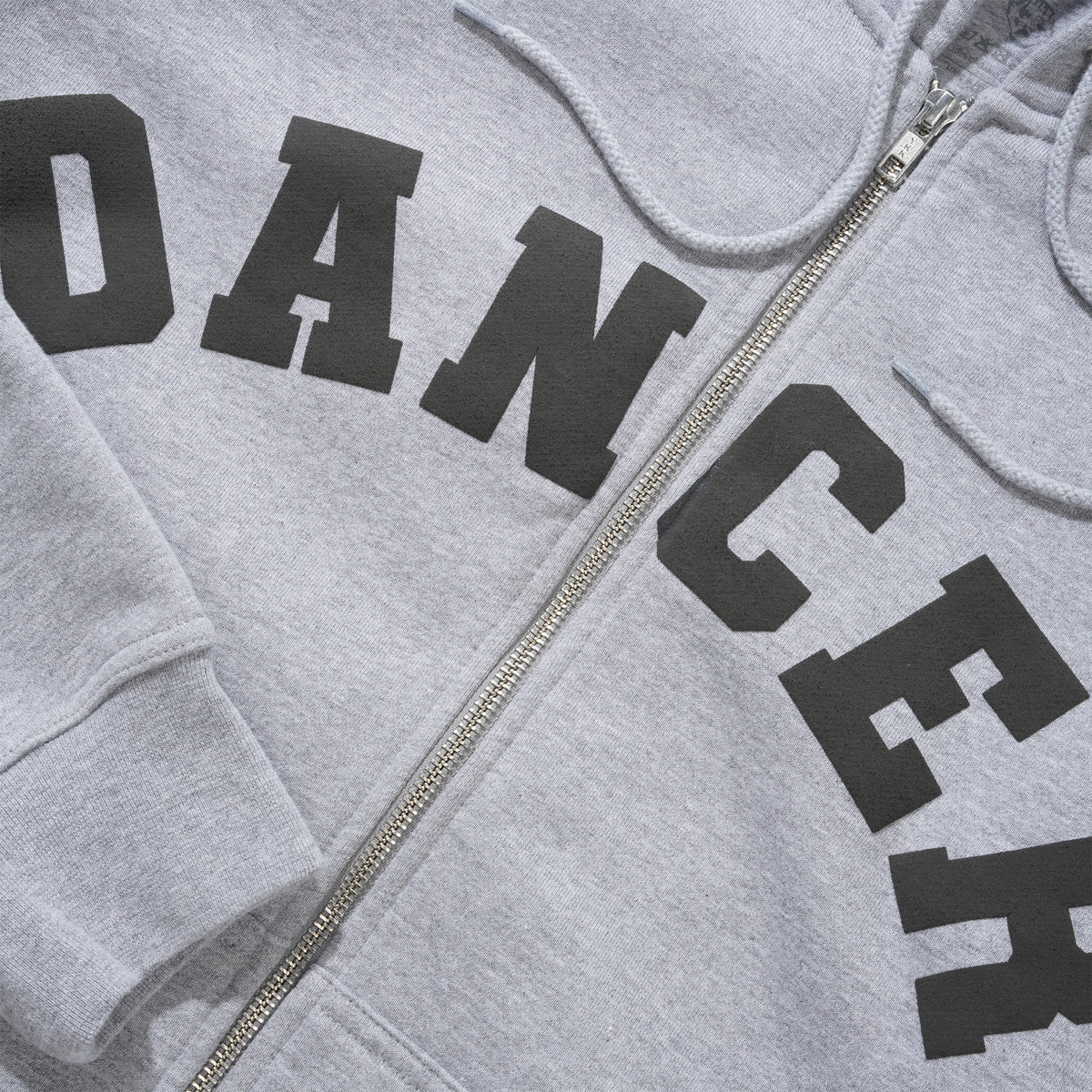 Varsity Zip-Thru Pullover Hood, Heather Grey