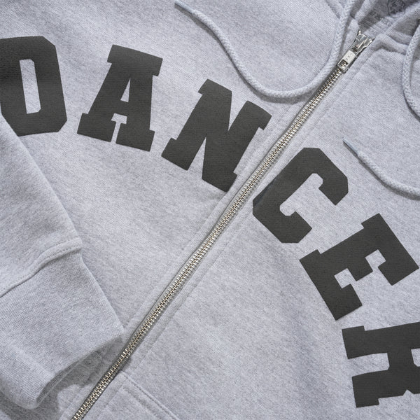 Dancer Varsity Zip-Thru Pullover Hood, Heather Grey