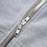 Varsity Zip-Thru Pullover Hood, Heather Grey