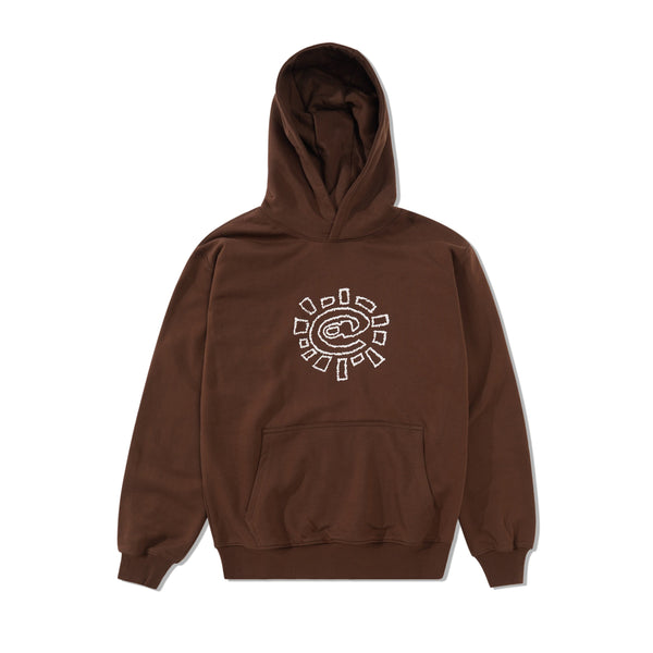 Always Do What You Should Do Scribble @Sun Pullover Hood, Brown