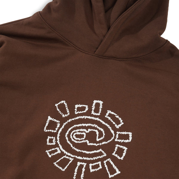 Always Do What You Should Do Scribble @Sun Pullover Hood, Brown