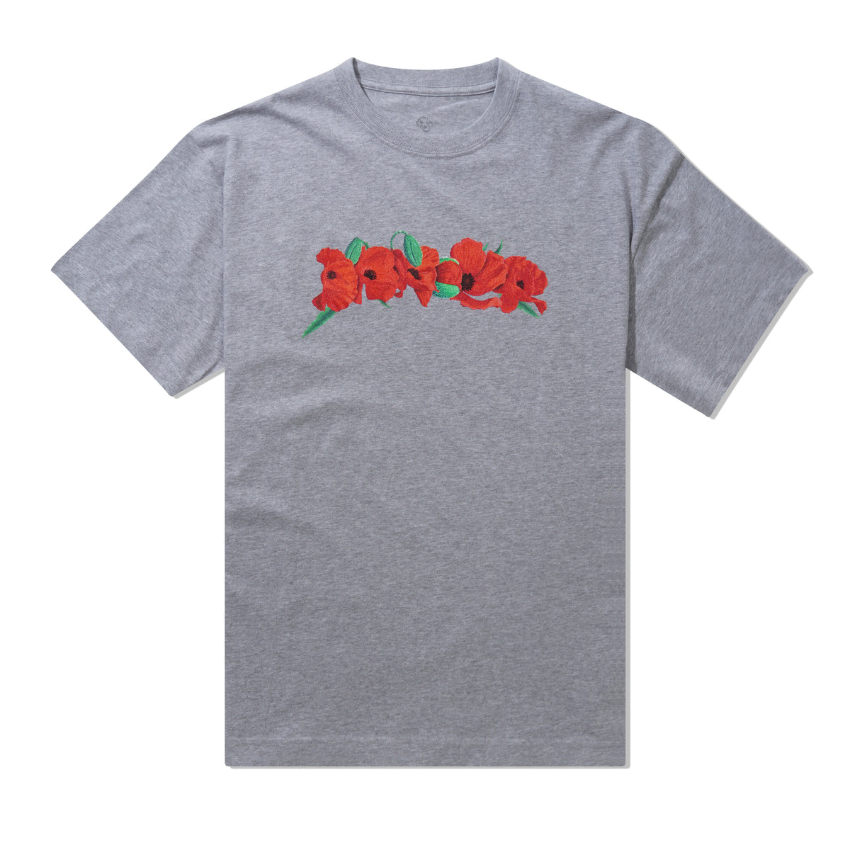 Poppy Flowers Tee, Heather Grey