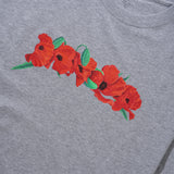 Poppy Flowers Tee, Heather Grey
