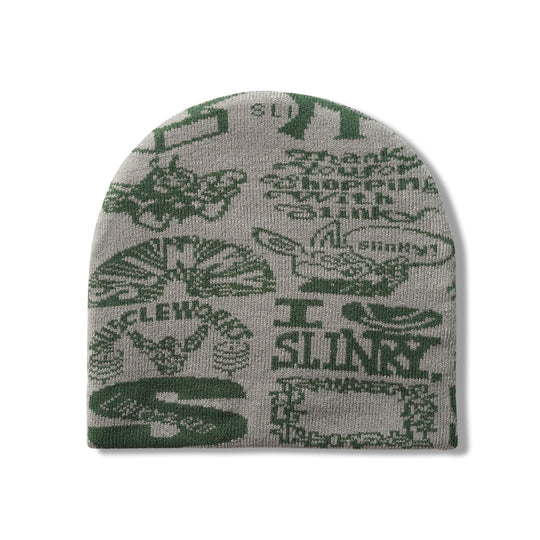 All Over Reversible Beanie, Grey