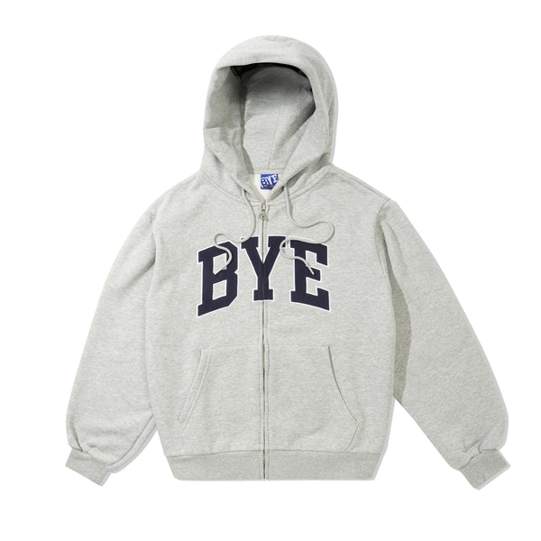 Bye Jeremy Bye Zip-Thru Pullover Hood, Grey