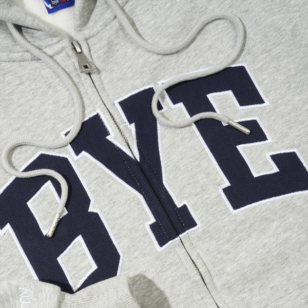 Bye Jeremy Bye Zip-Thru Pullover Hood, Grey