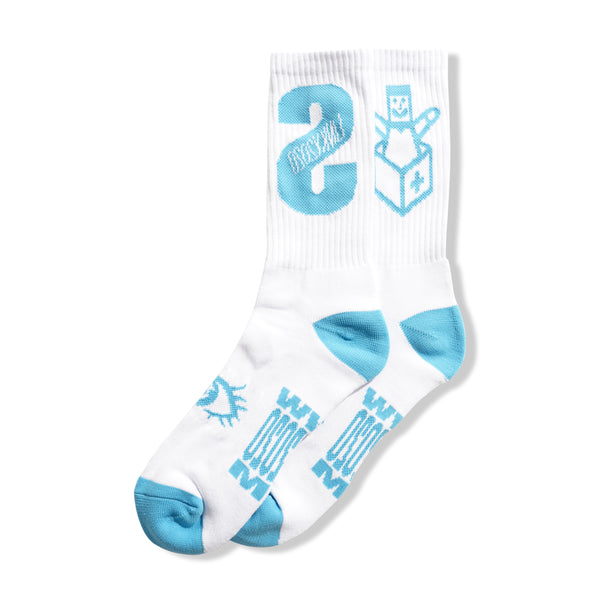 Slinky Eyes Socks, White