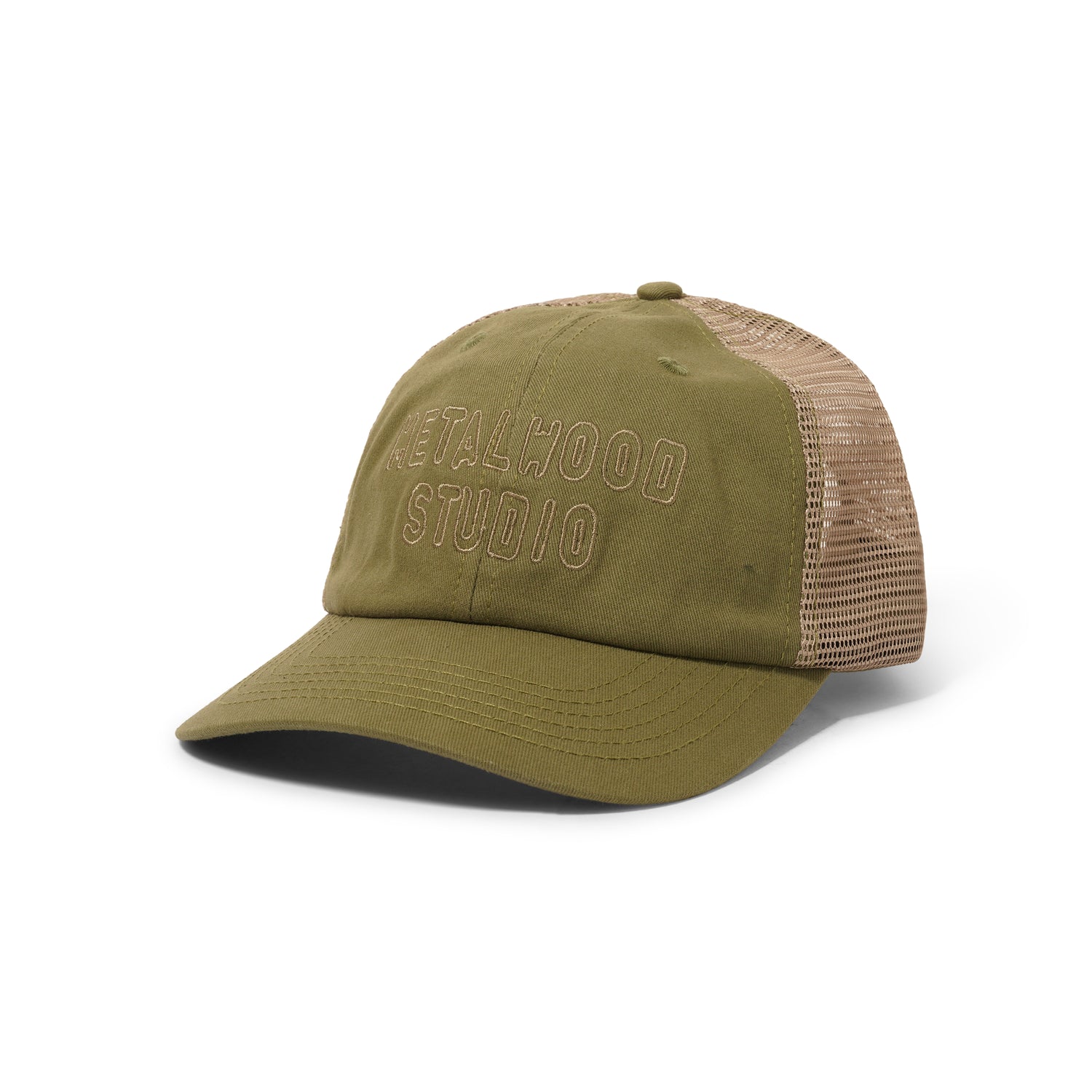 Cutie Six Panel Trucker Hat, Olive