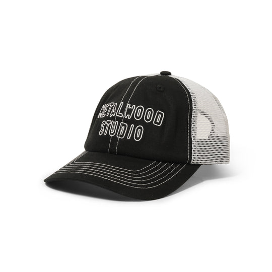 Cutie Six Panel Trucker Hat, Black
