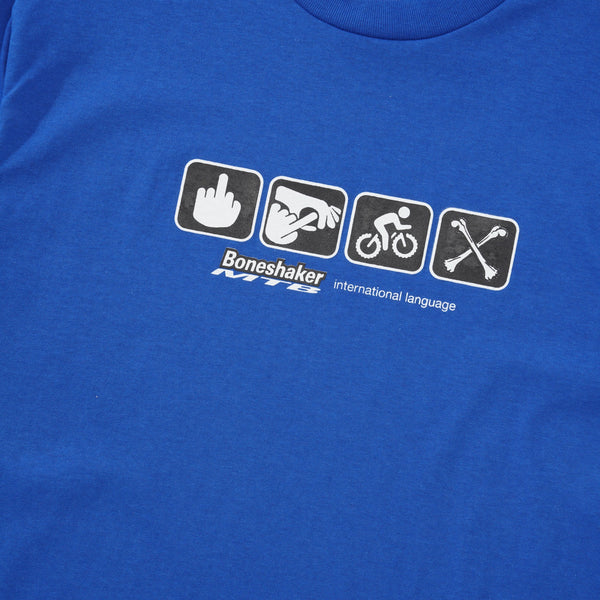 BoneshakerMTB International Language Tee, Blue