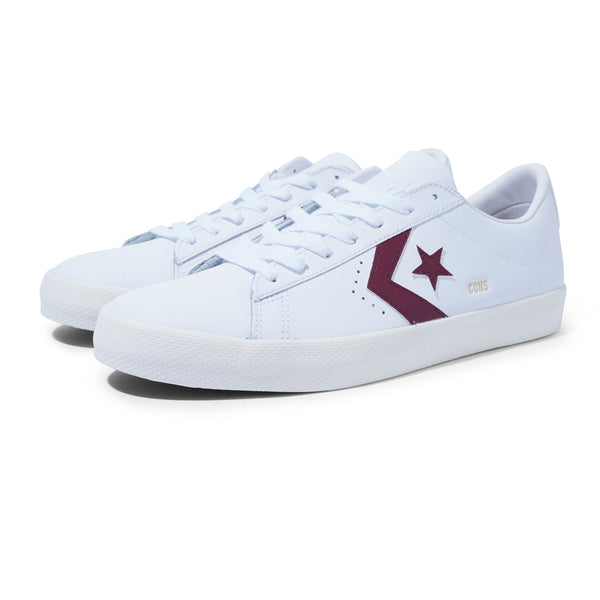Converse Vulc Pro Low, White / Deep Bordeaux / Egret