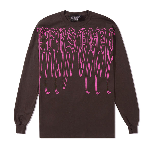 Personal Old English Hooks L/S Tee, Chocolate