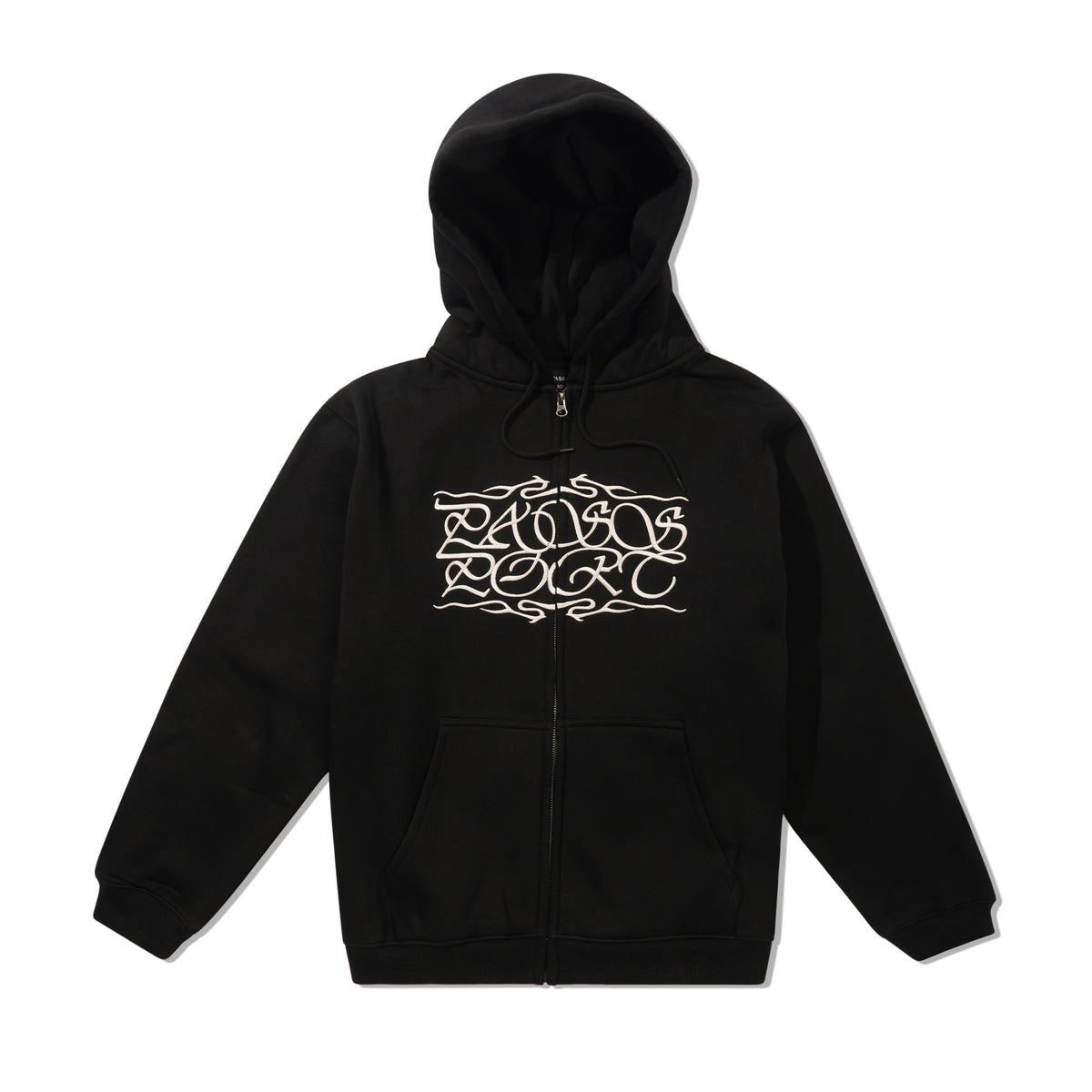 Calligraphy Zip Hood, Black