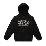 Calligraphy Zip Hood, Black