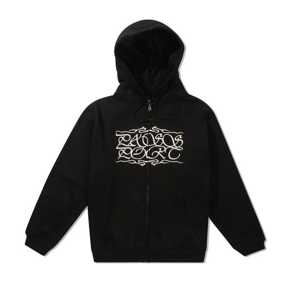 Pass~Port Calligraphy Zip Hood, Black