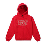 Calligraphy Zip Hood, Red