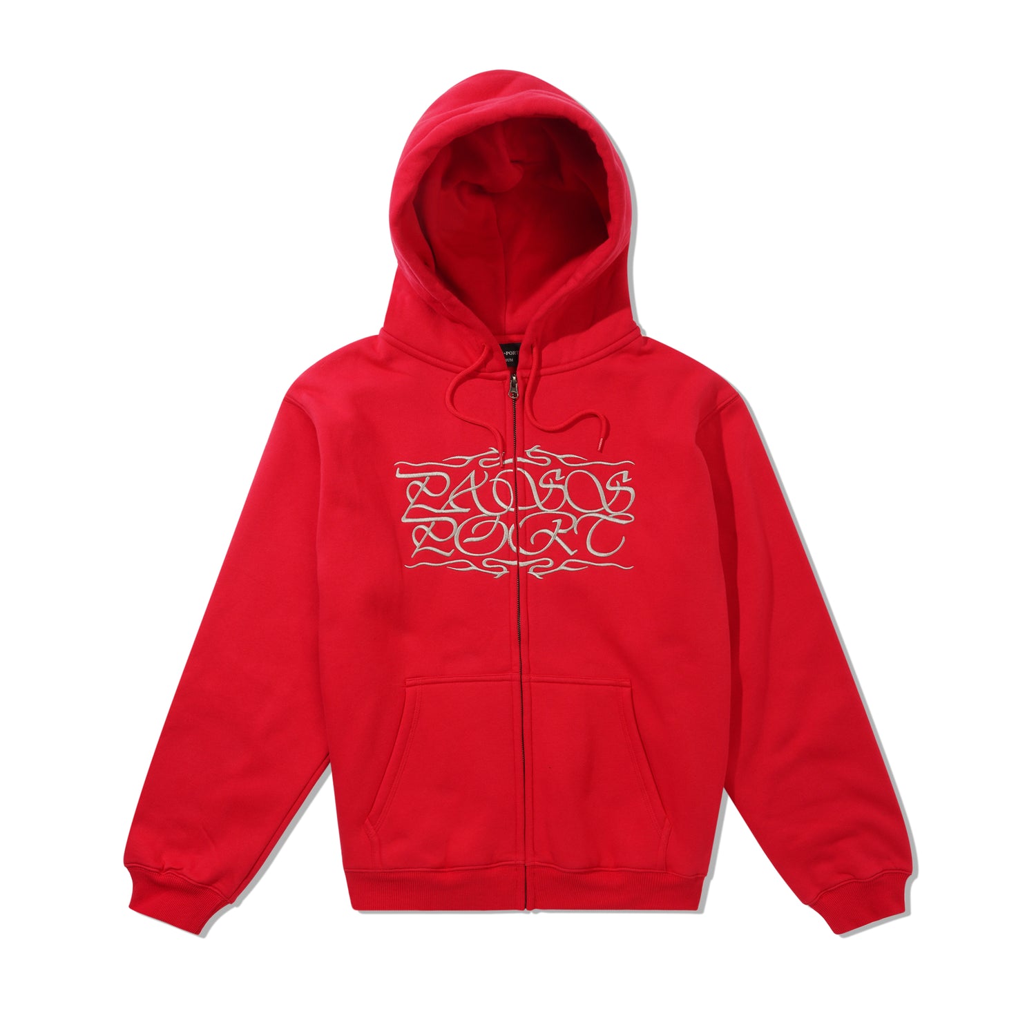 Calligraphy Zip Hood, Red