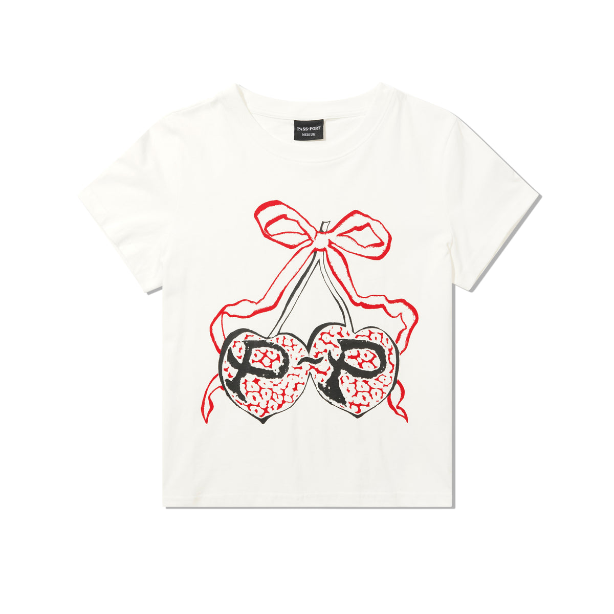 Cherries Baby Tee, White