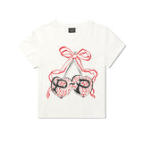 Cherries Baby Tee, White