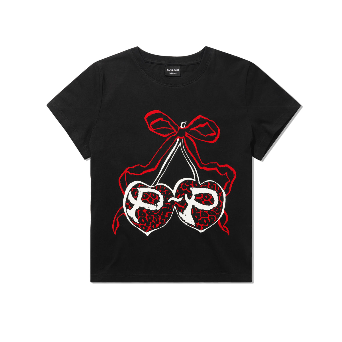 Cherries Baby Tee, Black