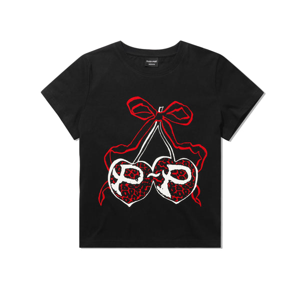 Pass~Port Cherries Baby Tee, Black