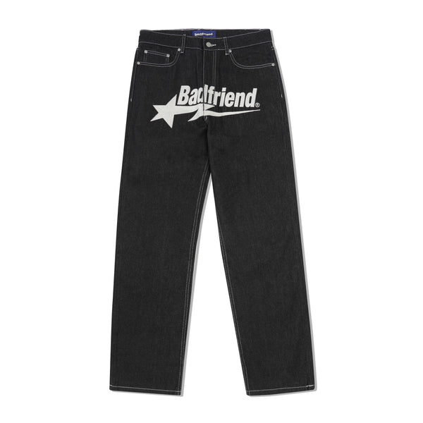 badfriend Star Pant Raw Denim Jean, Black / White