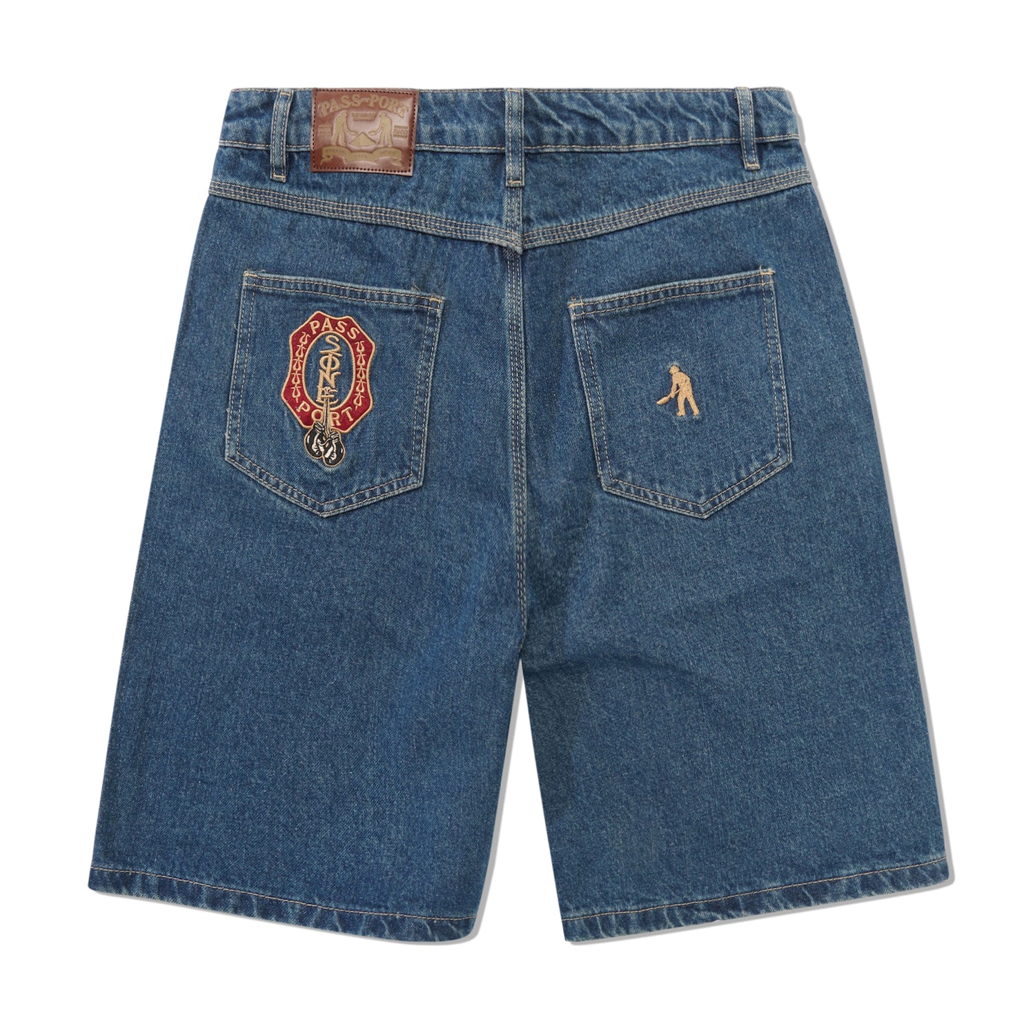 Stone Workers Club Jean Short, Washed Dark Indigo