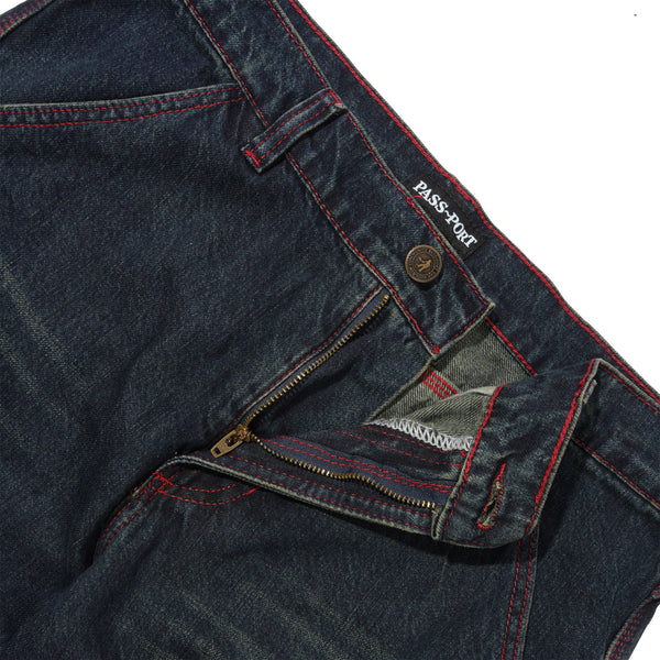Pass~Port Workers Club Bootcut Jean, Washed Navy