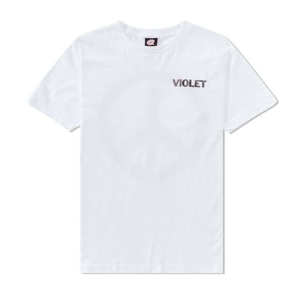 Violet Peace Tee, White