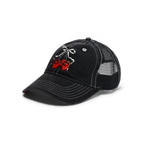 Cherries Leagues Trucker, Washed Black