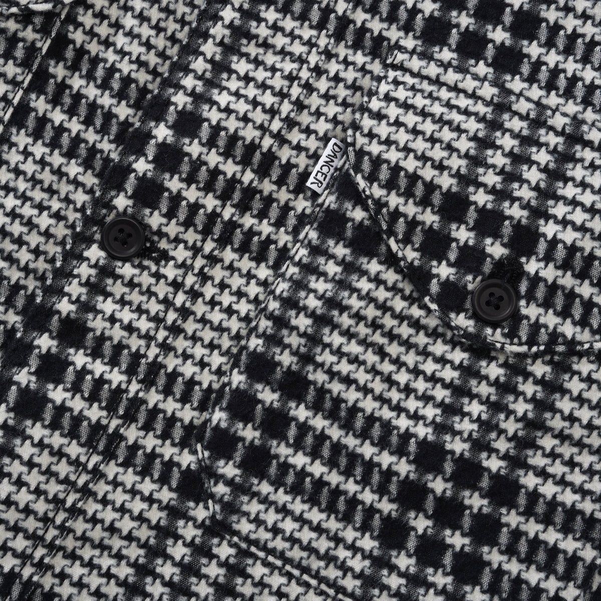 Double Pocket Tartan Overshirt, Black