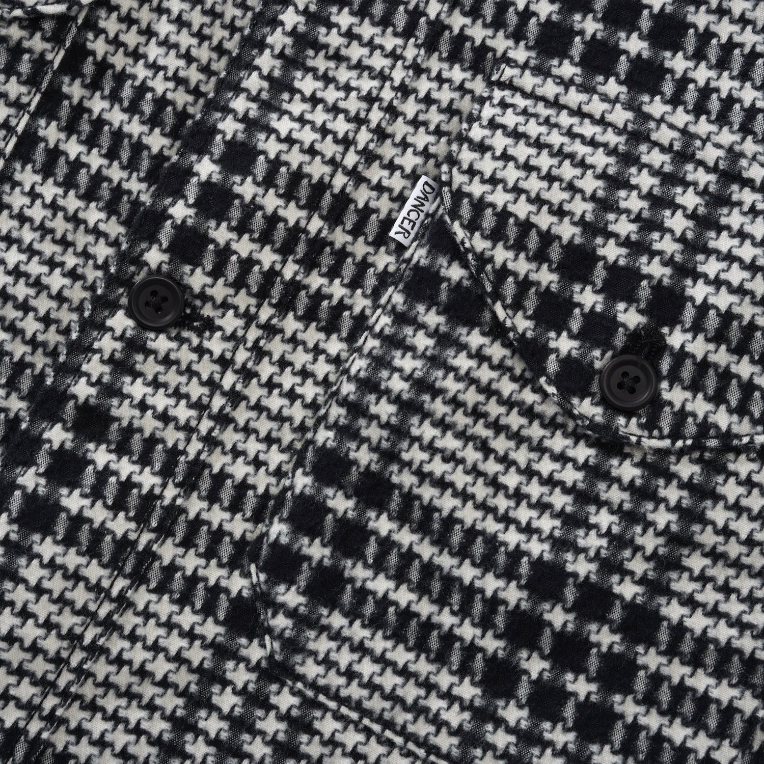 Double Pocket Tartan Overshirt, Black