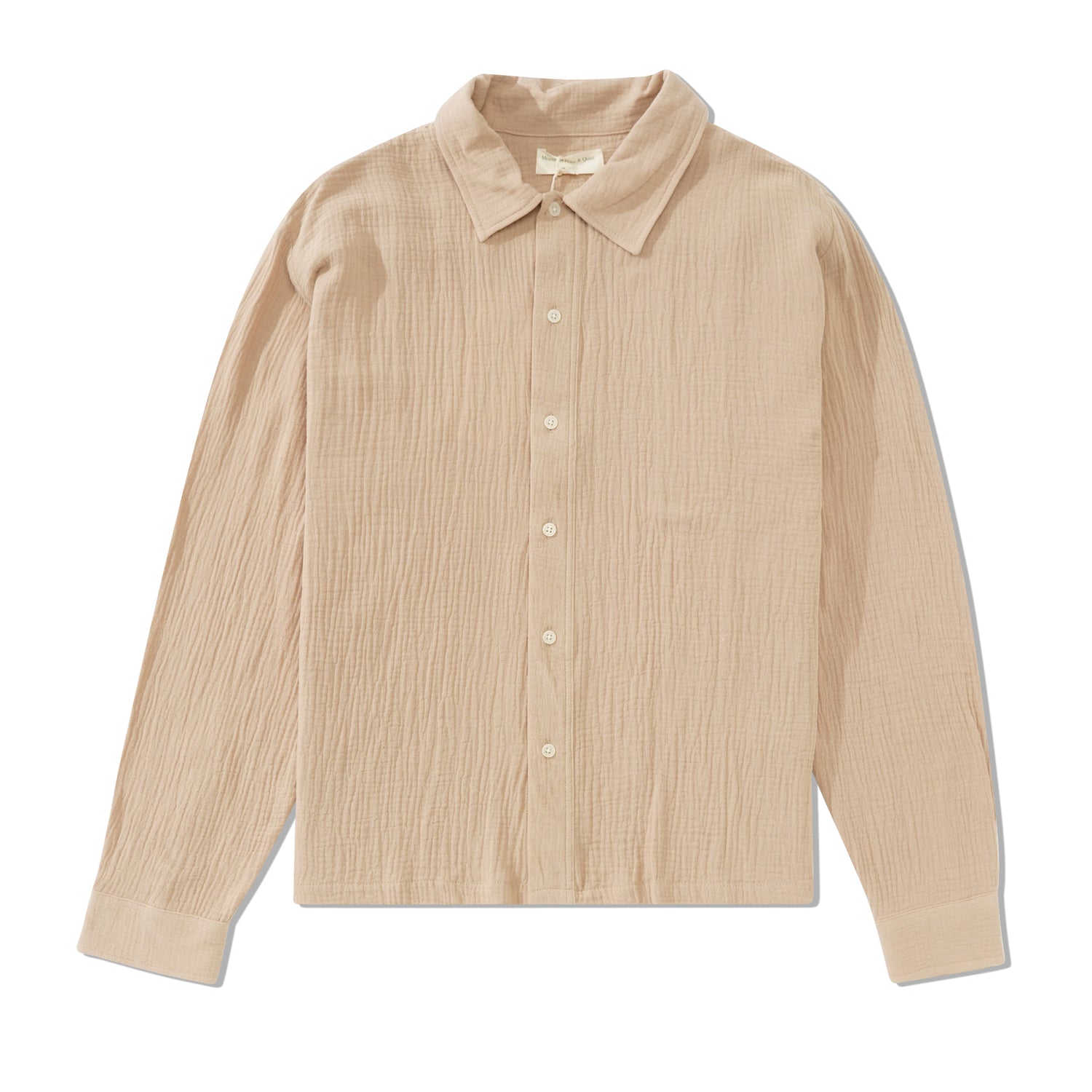 Wordmark L/S Button Up Shirt, Bone