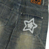Plaid Star Denim Jean, Blue