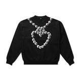 b.Eautiful x LEO GON'DO Heart Chain Crewneck Sweatshirt, Black