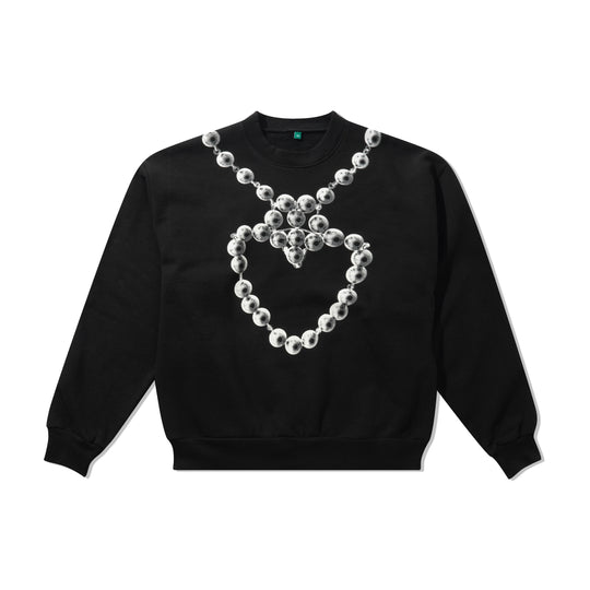 b.Eautiful x LEO GON'DO Heart Chain Crewneck Sweatshirt, Black