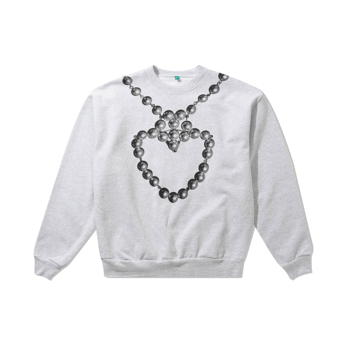 b.Eautiful x LEO GON'DO Heart Chain Crewneck Sweatshirt, Heather Grey