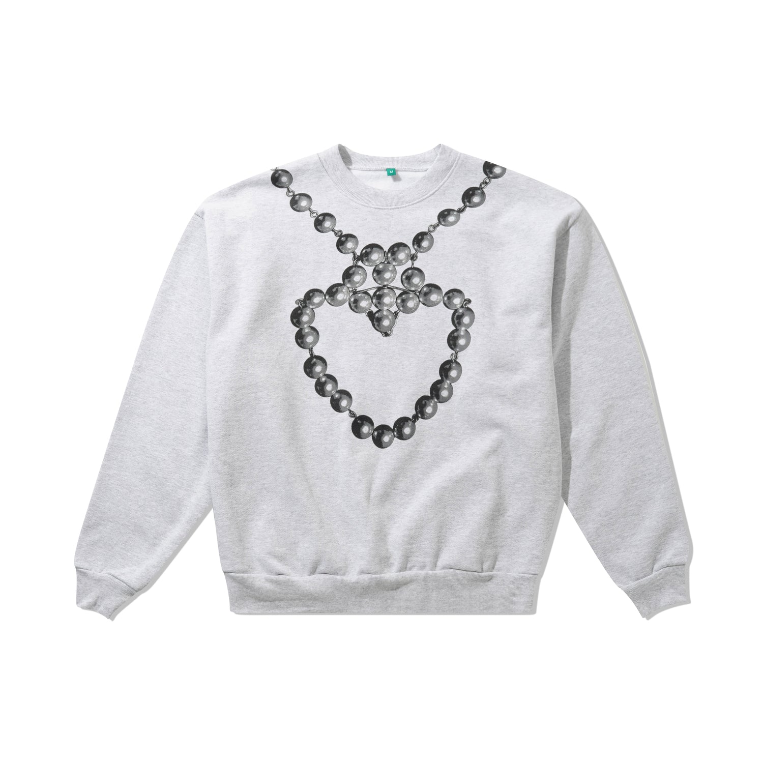 b.Eautiful x LEO GON'DO Heart Chain Crewneck Sweatshirt, Heather Grey