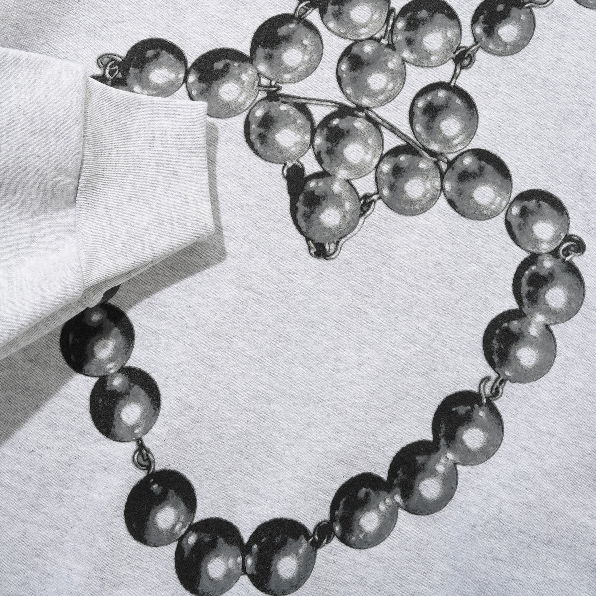 b.Eautiful x LEO GON'DO Heart Chain Crewneck Sweatshirt, Heather Grey
