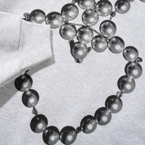 b.Eautiful b.Eautiful x LEO GON'DO Heart Chain Crewneck Sweatshirt, Heather Grey