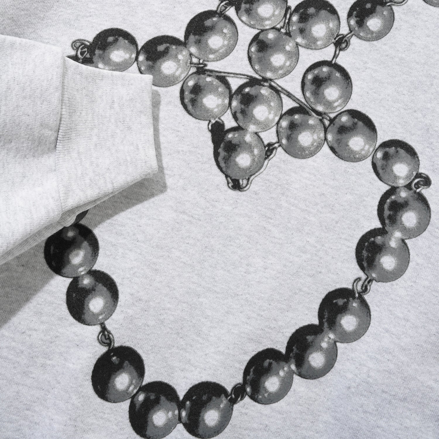 b.Eautiful x LEO GON'DO Heart Chain Crewneck Sweatshirt, Heather Grey