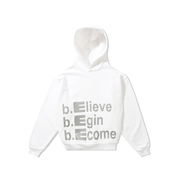 b.Eautiful Motivate Pullover Hood, White