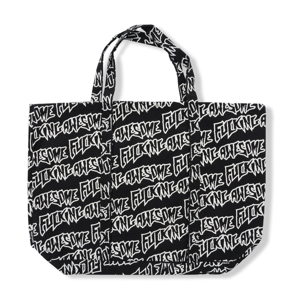 Fucking Awesome Stamp Logo Tote Bag, Black / White